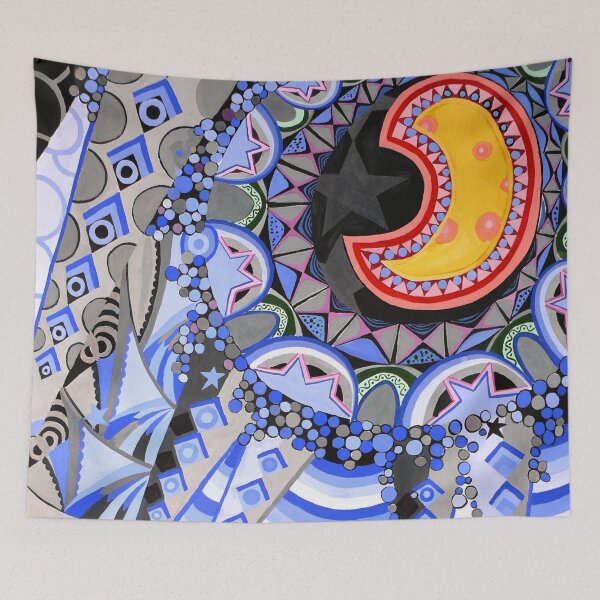 Item preview, Beautiful moon with bird over the city illustration designed and sold by molodec.