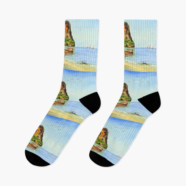 Item preview, Long-tail Boats At Railay Beach Krabi Thailand designed and sold by William Holkham.