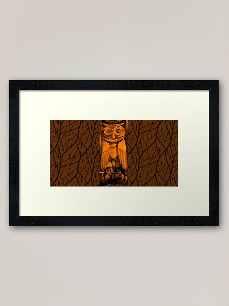 Alternate view of The Mysterious Owl-Fall Leaves Framed Art Print