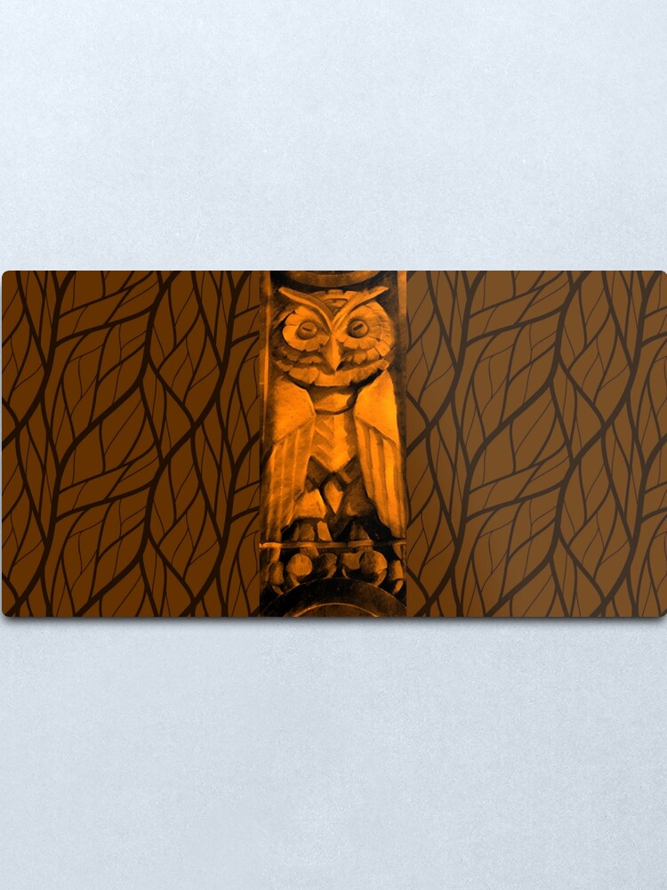 Alternate view of The Mysterious Owl-Fall Leaves Metal Print