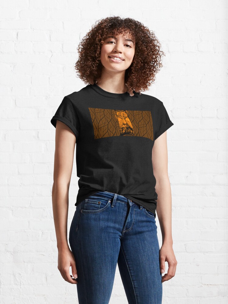 Alternate view of The Mysterious Owl-Fall Leaves Classic T-Shirt