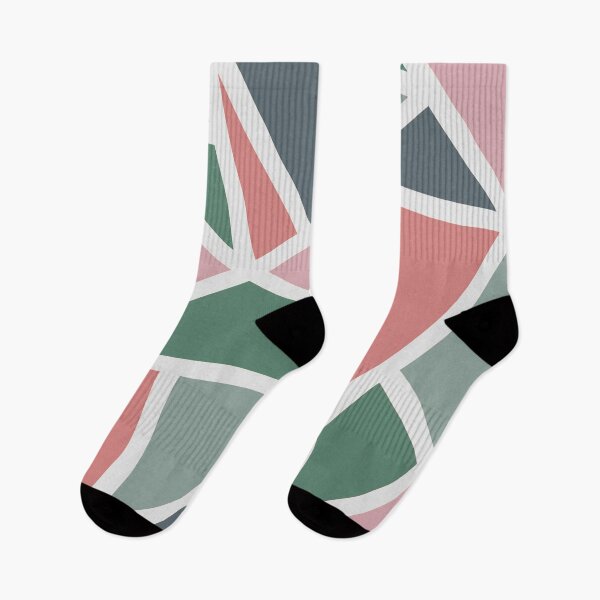 Item preview, Geometry - Triangle Green Orange and Pink - Pattern designed and sold by Sara Vissante.