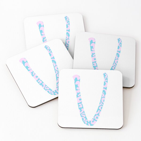 Item preview, V Initial Animal Print Cheetah Print Pink And Blue designed and sold by forfun-art.