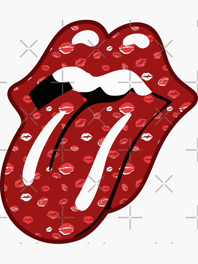 Red Tongue And Lips Sticker by stickysterscom