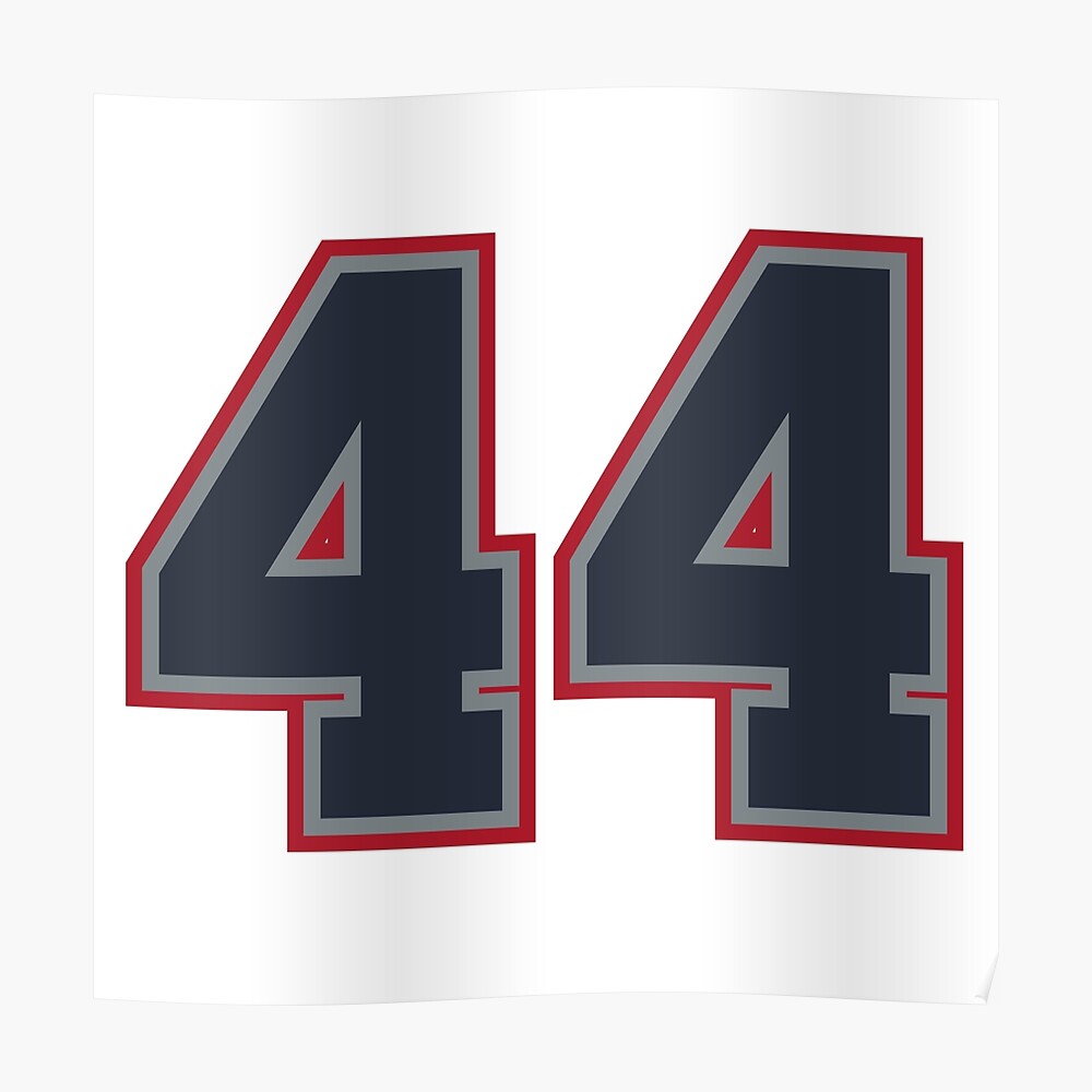 Red Number 44 Sports Player Jersey Fun Game Winner #44 Lucky V-Neck T-Shirt