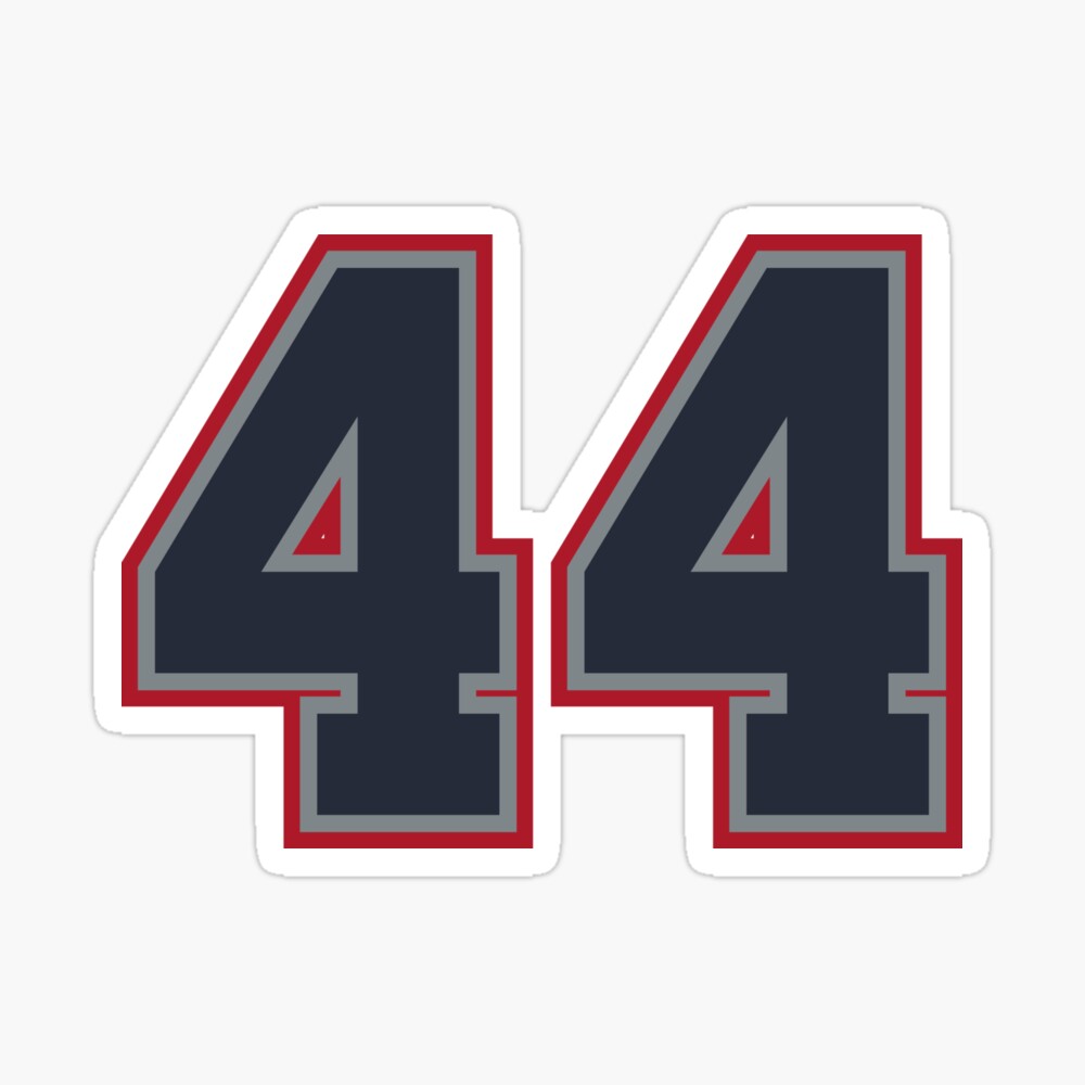 44 Navy Grey Red Sports Number Fourty-Four Sticker for Sale by  HelloFromAja