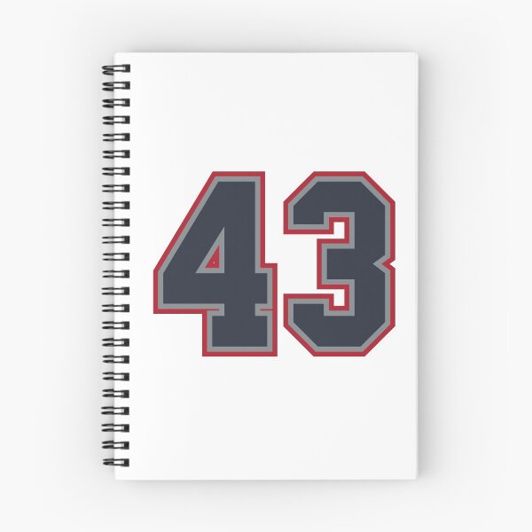 Aperçu de l'œuvre 43 Bleu marine Gris Rouge Sports Numéro Quarante-Trois créée et vendue par HelloFromAja.