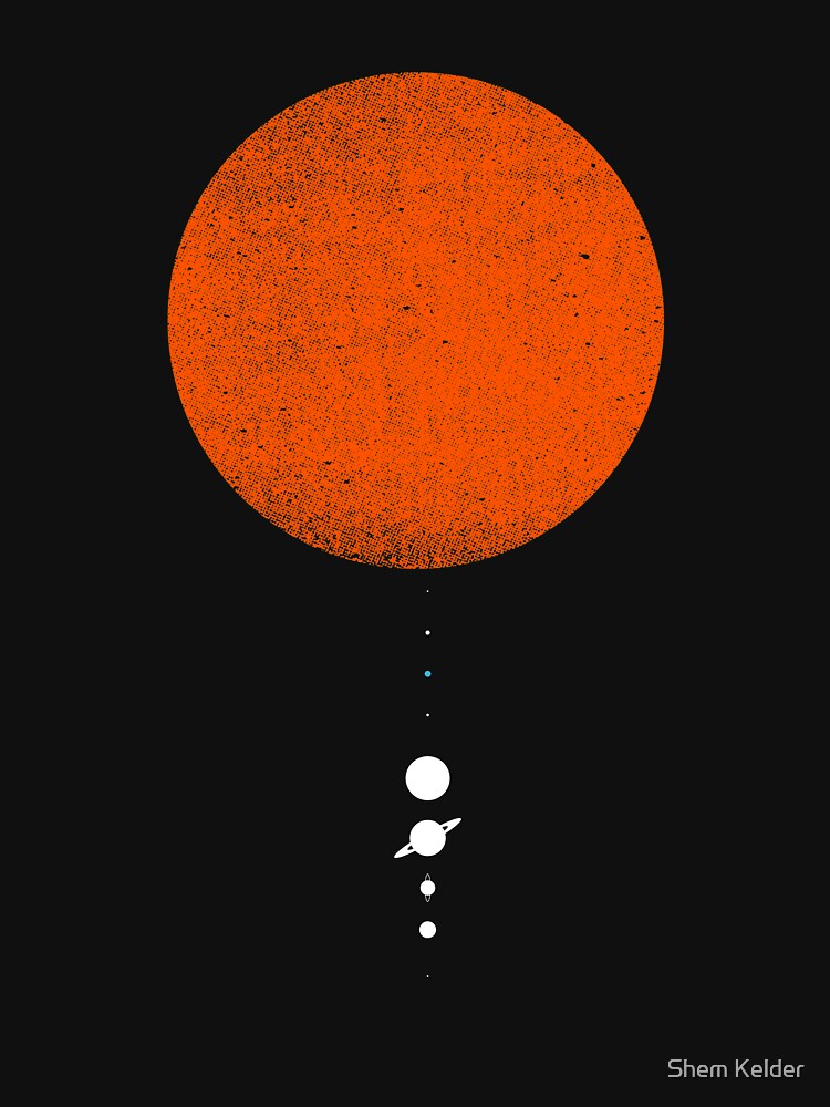 Thumbnail 7 of 7, Classic T-Shirt, Minimal Solar System designed and sold by geekchic.