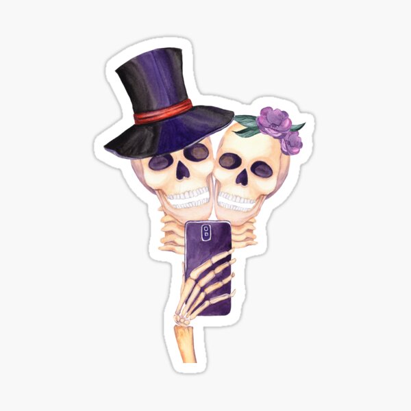 Sugar Skull Couple Stickers Redbubble