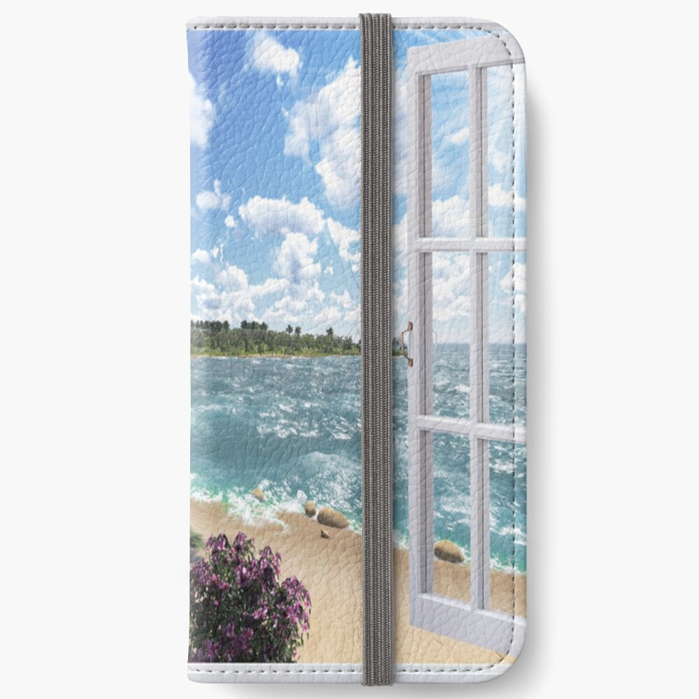 Beautiful Beach Window Views of Tropical Island, wallet,1000x,iphone_6s_wallet-pad,1000x1000,f8f8f8