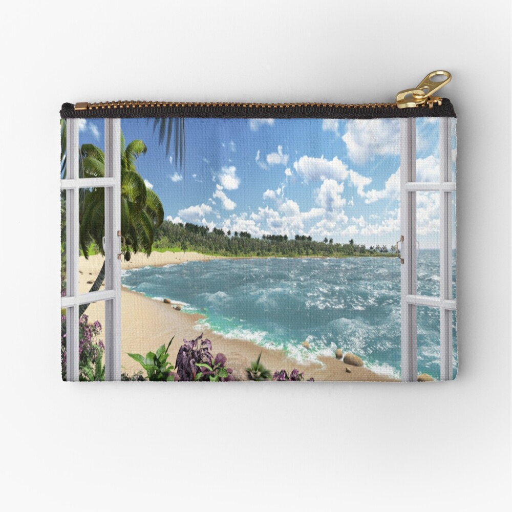 Beautiful Beach Window Views of Tropical Island, pr,150x100,1000x-pad,1000x1000,f8f8f8