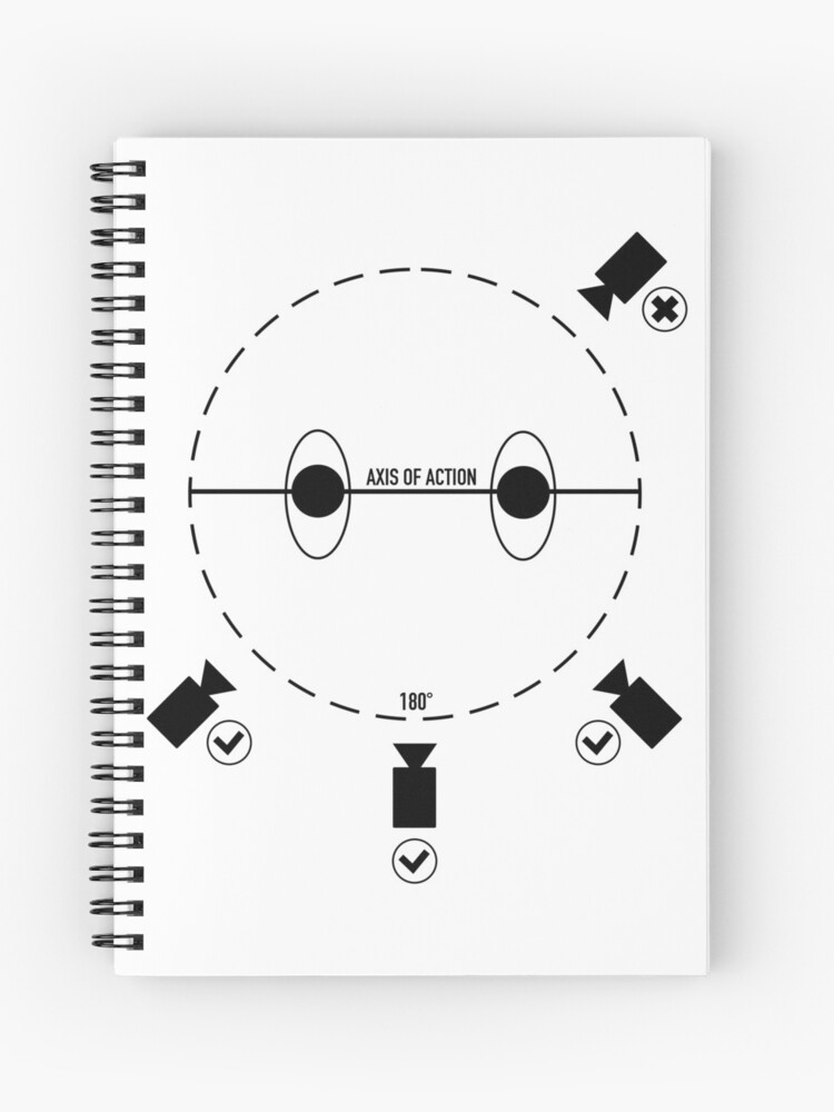 180 degree film theory rule for cinema addict | Spiral Notebook