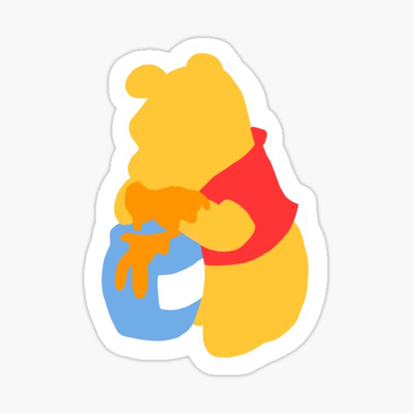 Pooh eating honey Sticker for Sale by Art-by-brook
