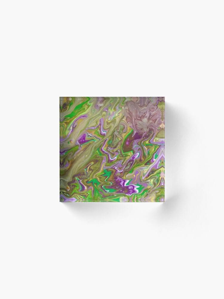 Alternate view of Abstract Painting-"Mardi Gras'g"-Mardi Gras Acrylic Block