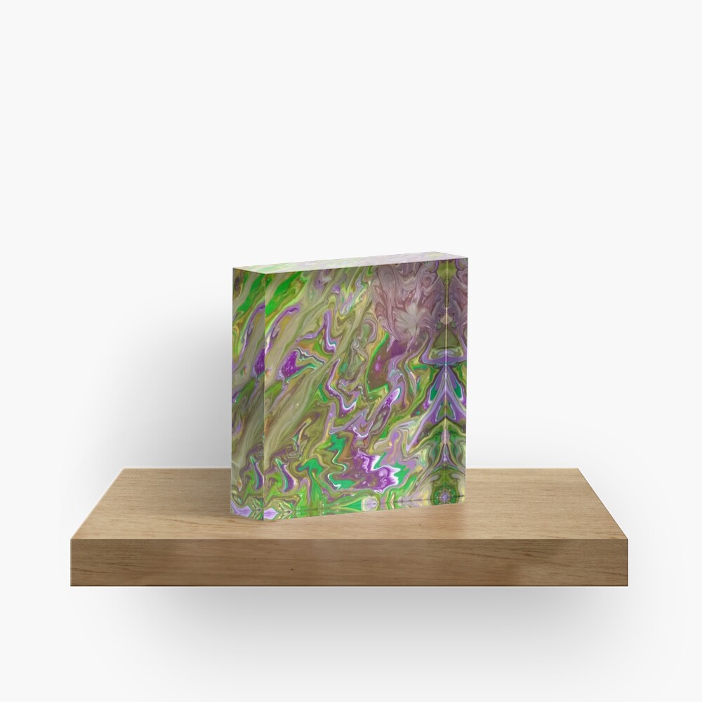 Abstract Painting-"Mardi Gras'g"-Mardi Gras Acrylic Block