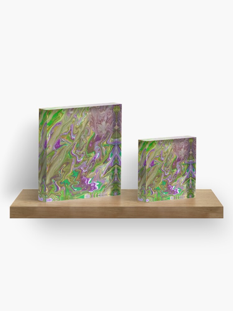 Alternate view of Abstract Painting-"Mardi Gras'g"-Mardi Gras Acrylic Block