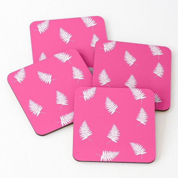 Item preview, White ferns on shocking pink designed and sold by BerylBez.