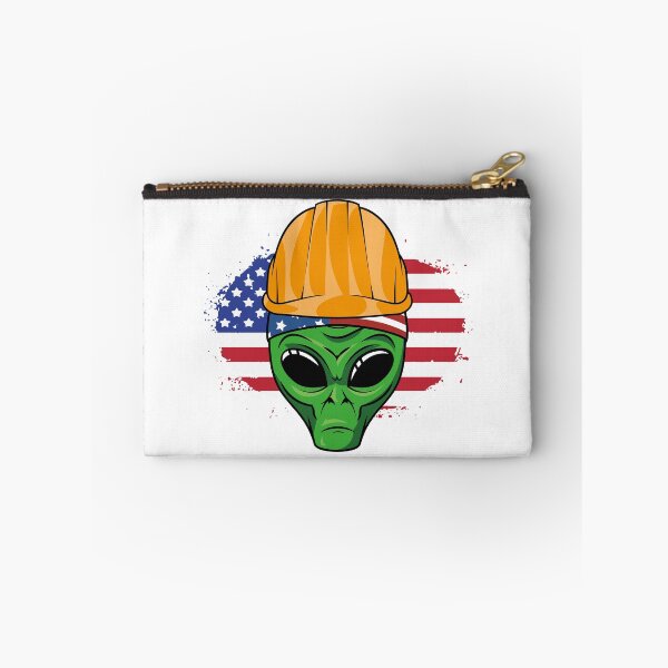 Item preview, Patriotic Construction Worker Alien Funny Sci Fi designed and sold by MasterKlaw.