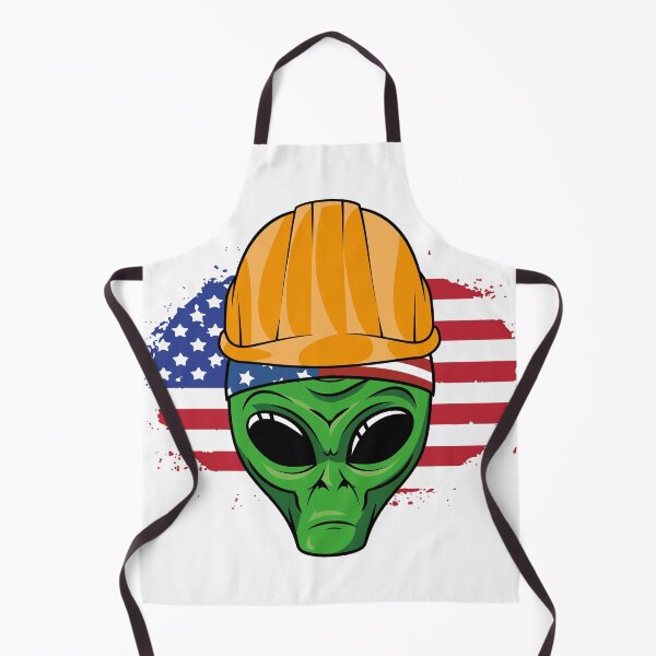 Item preview, Patriotic Construction Worker Alien Funny Sci Fi designed and sold by MasterKlaw.