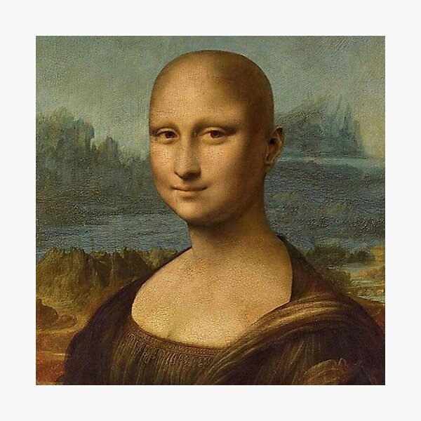 Mona Lisa Monalisa Bald Meme Photographic Print for Sale by