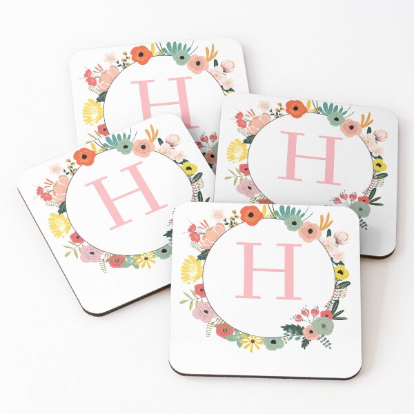 Item preview, Monogram/Initial Floral Wreath Letter H designed and sold by APrettyView.