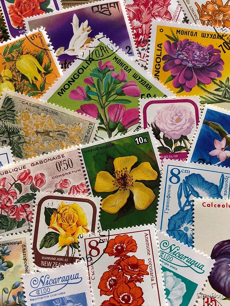 Flower Stamps from Around the World