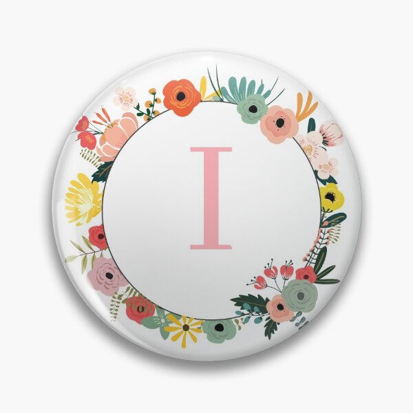 Item preview, Monogram/Initial Floral Wreath Letter I designed and sold by APrettyView.