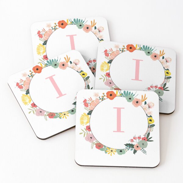 Item preview, Monogram/Initial Floral Wreath Letter I designed and sold by APrettyView.