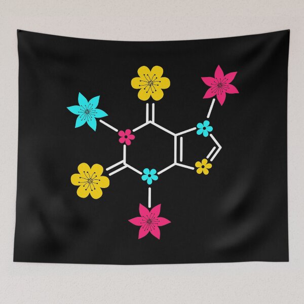 Item preview, Caffeine Molecule and Flowers Coffee Lover Design designed and sold by mrhighsky.