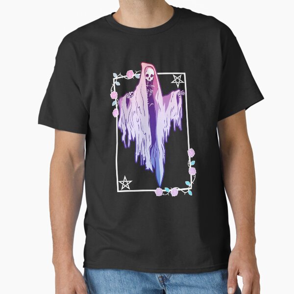 Vista previa del artículo con la obra «Fantasma y rosas Wiccan Kawaii Pastel Gótico Ocultismo Emo Alternativa», diseñado y vendido por RKSDesigns.