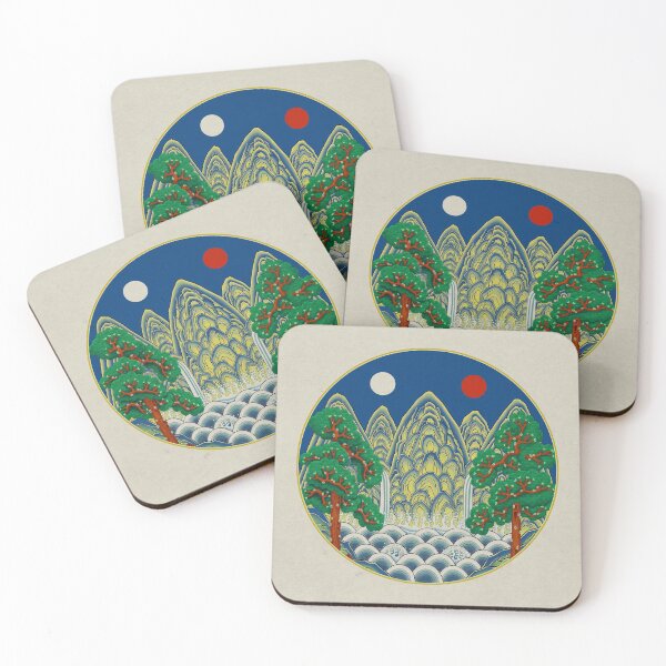 Item preview, Five peaks of the sun and moon: King’s painting Type A (Minhwa-Korean folk art) designed and sold by minsillust.