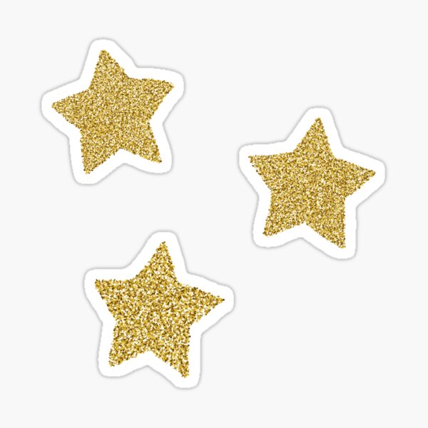 Stylish Glitter Gold Star Sticker, Zazzle