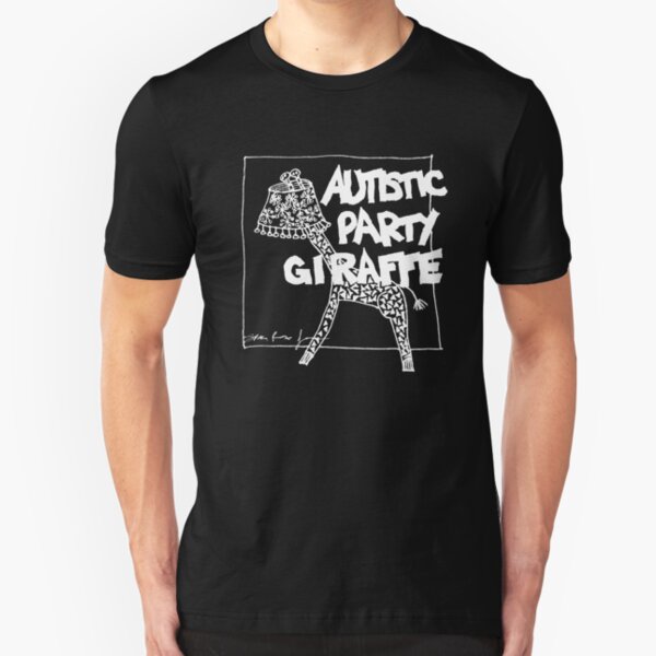 Autistic Party Giraffe - White Slim Fit T-Shirt