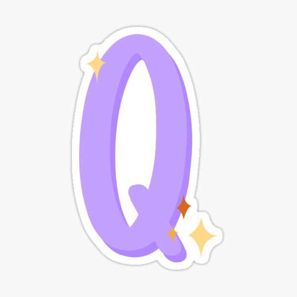 Cute Sparkly Alphabet Monogram Letter Q Sticker
