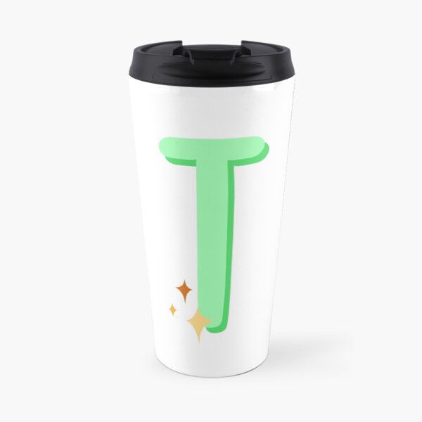 Cute Sparkly Alphabet Monogram Letter T Travel Mug