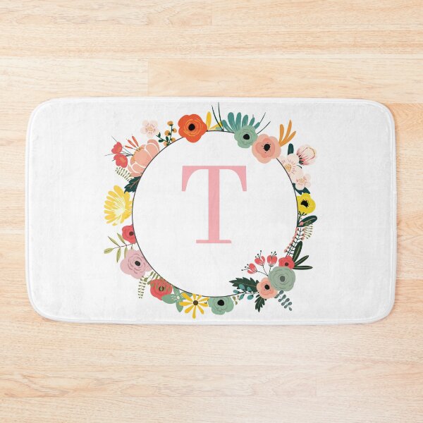 Item preview, Monogram/Initial Floral Wreath Letter T designed and sold by APrettyView.