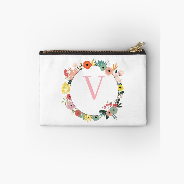 Item preview, Monogram/Initial Floral Wreath Letter V designed and sold by APrettyView.
