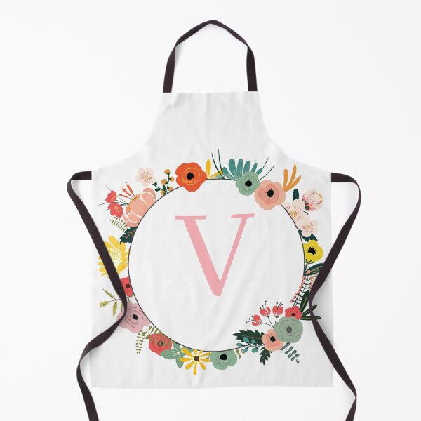 Item preview, Monogram/Initial Floral Wreath Letter V designed and sold by APrettyView.