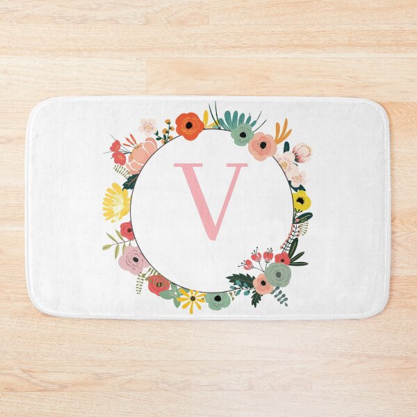 Item preview, Monogram/Initial Floral Wreath Letter V designed and sold by APrettyView.