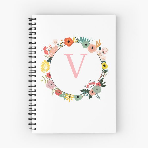Item preview, Monogram/Initial Floral Wreath Letter V designed and sold by APrettyView.