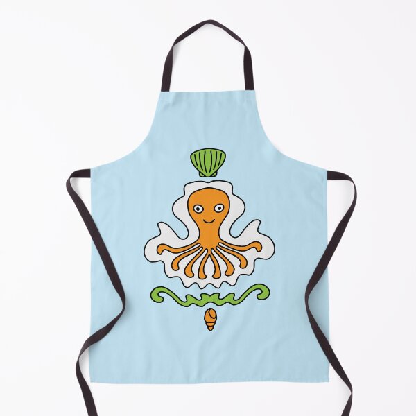 Item preview, Cute Cartoon Octopus with shell and conch, sea creature - Orange and Green designed and sold by Twist Design.