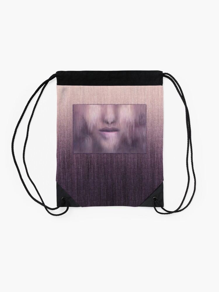 Alternate view of “Succumb” (tears, sadness, giving up) painting - “Smile” Fine Art series Drawstring Bag