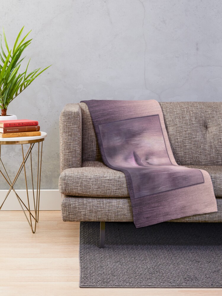 Alternate view of “Succumb” (tears, sadness, giving up) painting - “Smile” Fine Art series Throw Blanket