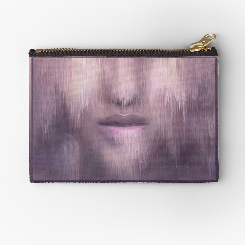 “Succumb” (tears, sadness, giving up) painting - “Smile” Fine Art series Zipper Pouch