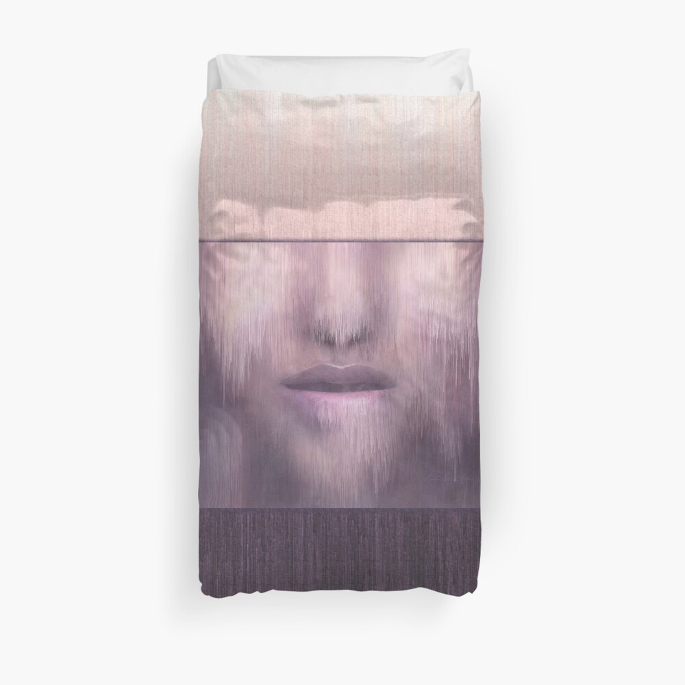 “Succumb” (tears, sadness, giving up) painting - “Smile” Fine Art series Duvet Cover