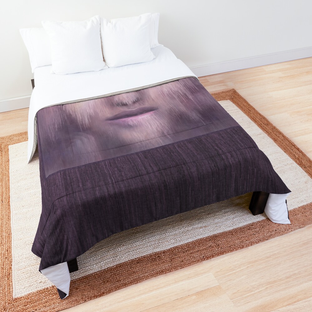 “Succumb” (tears, sadness, giving up) painting - “Smile” Fine Art series Comforter