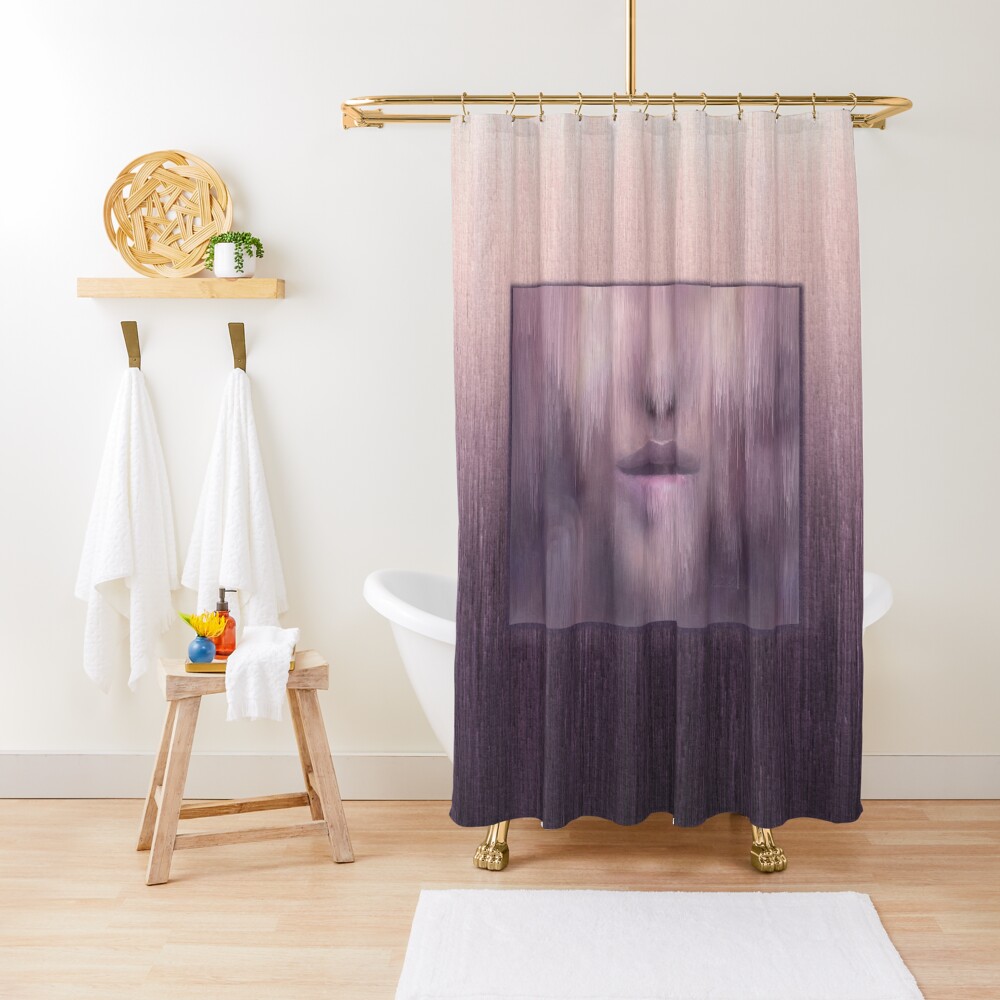 “Succumb” (tears, sadness, giving up) painting - “Smile” Fine Art series Shower Curtain