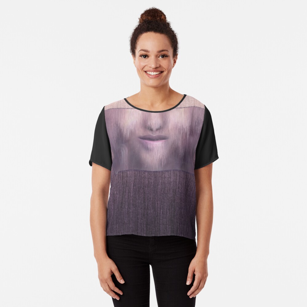 “Succumb” (tears, sadness, giving up) painting - “Smile” Fine Art series Chiffon Top