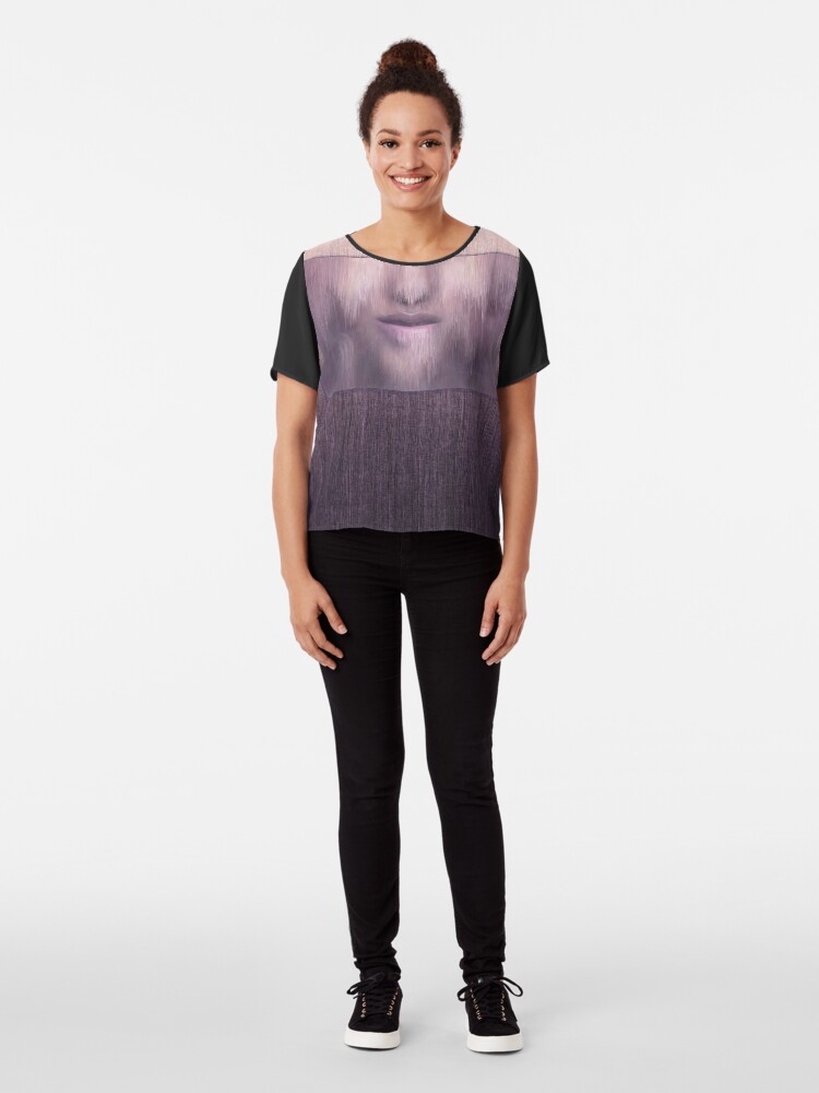 Alternate view of “Succumb” (tears, sadness, giving up) painting - “Smile” Fine Art series Chiffon Top