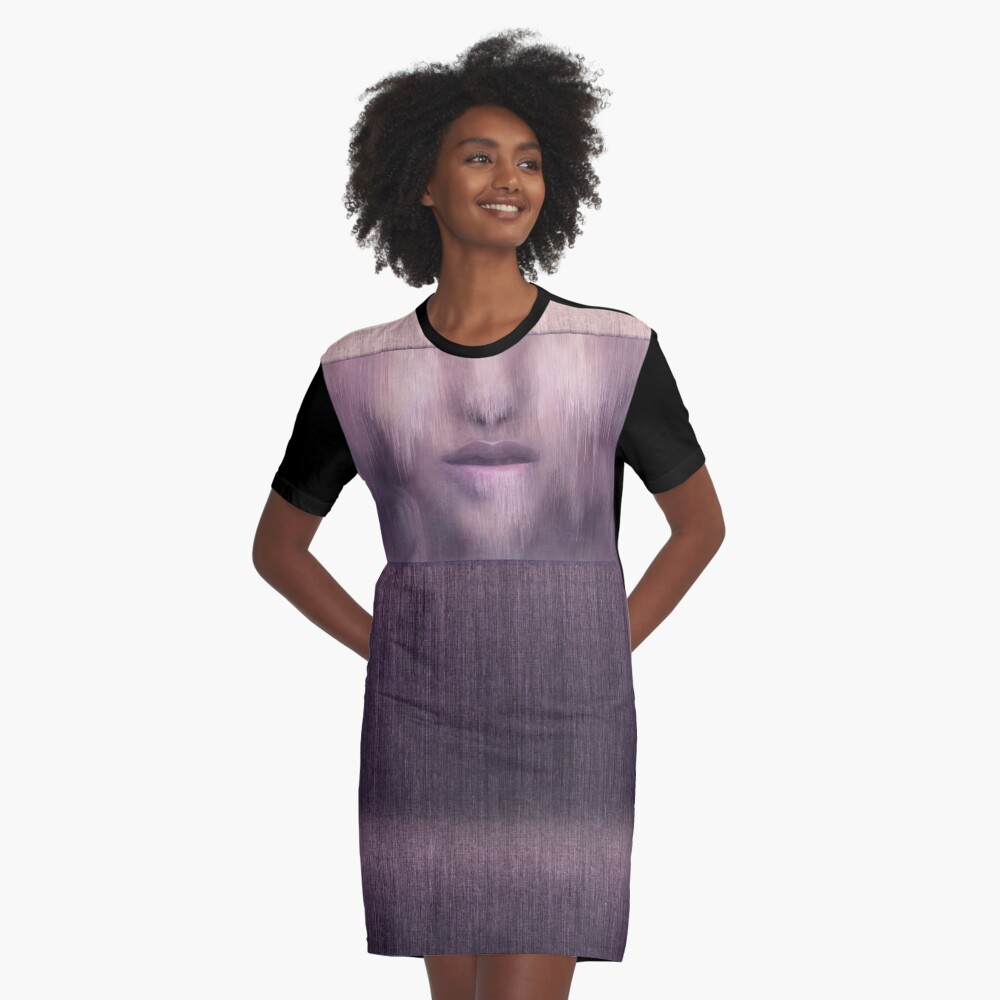 “Succumb” (tears, sadness, giving up) painting - “Smile” Fine Art series Graphic T-Shirt Dress